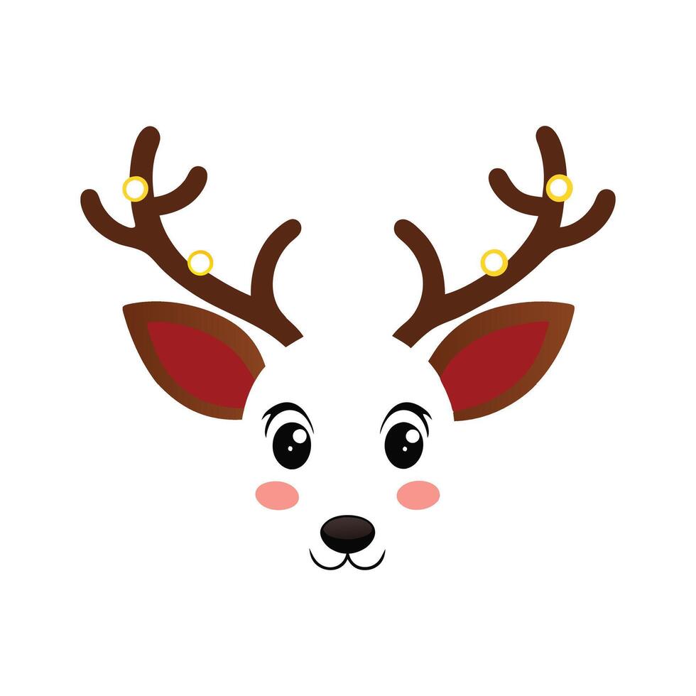 Holiday Christmas Reindeer Face Design Illustration vector