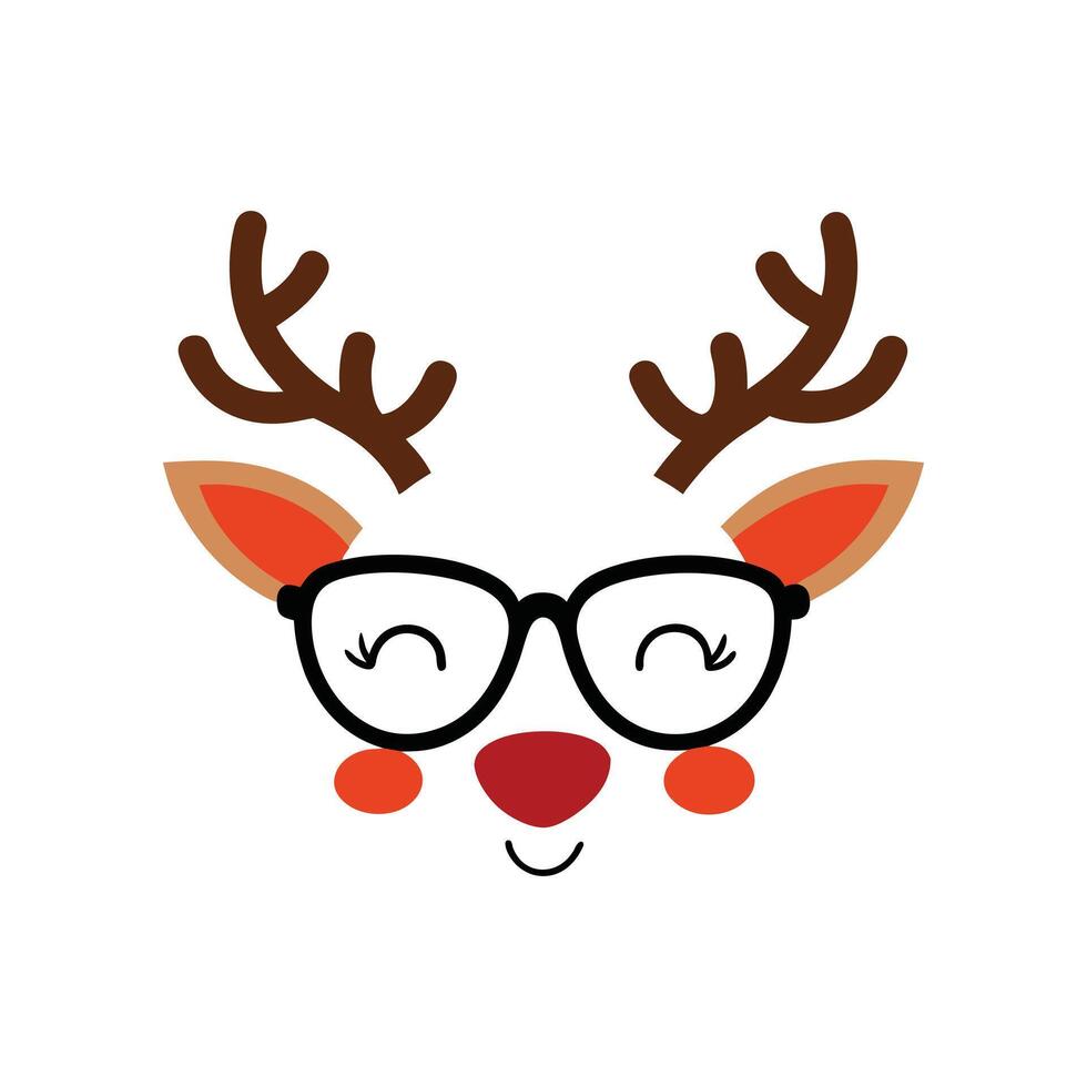 Delightful Christmas Reindeer Face Design Illustration vector