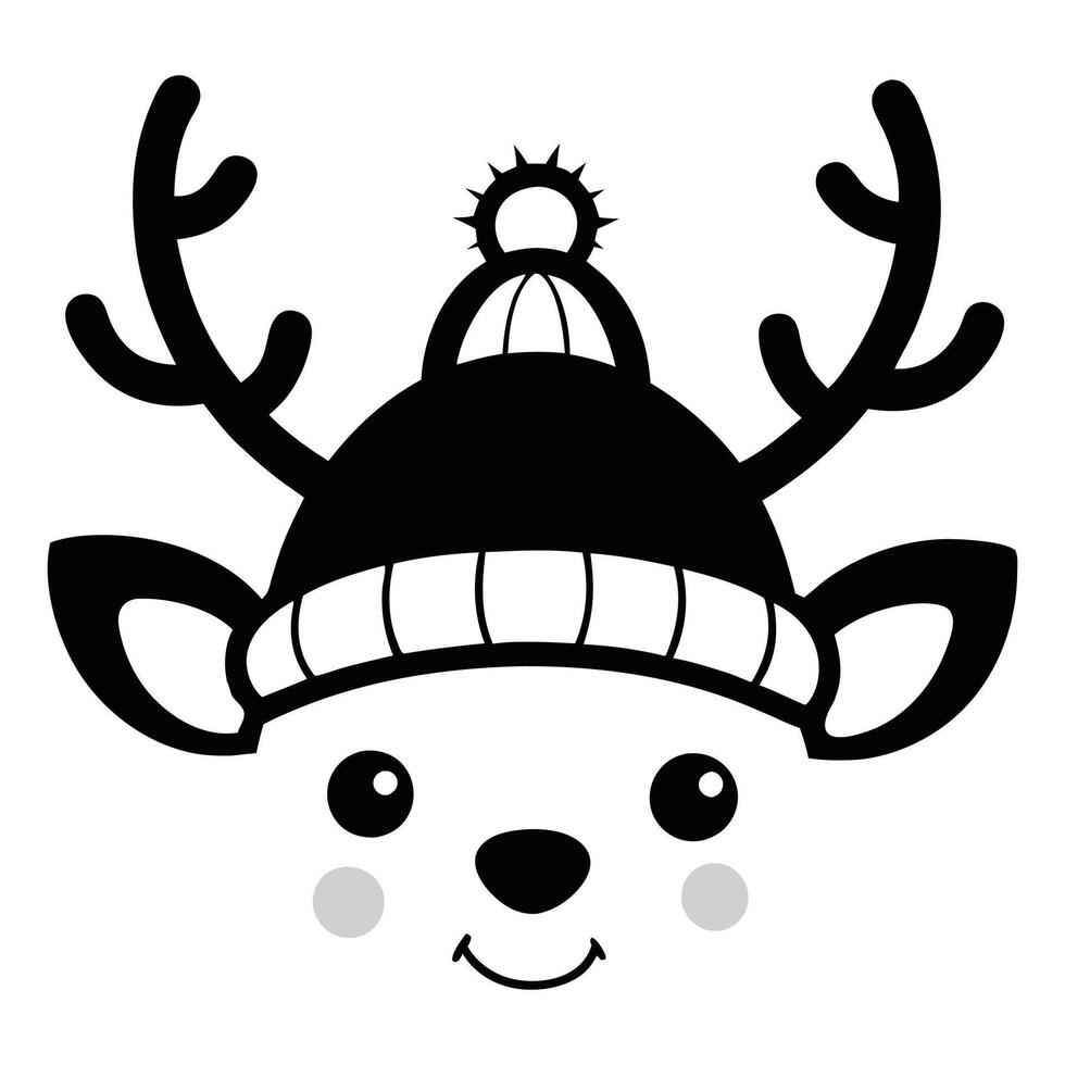 Cheerful Christmas Reindeer Face Illustration for Festive Fun vector