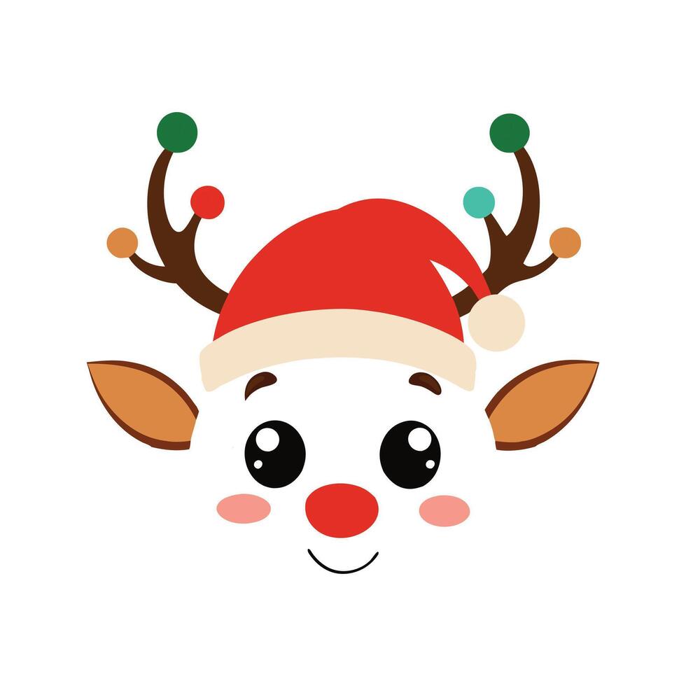 Christmas Reindeer Face Design for Holiday Crafting Fun vector