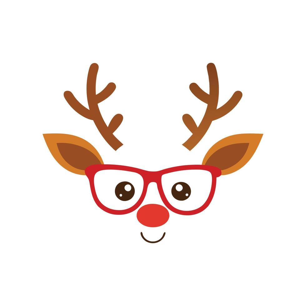 Creative Christmas Reindeer Face Holiday Illustration vector