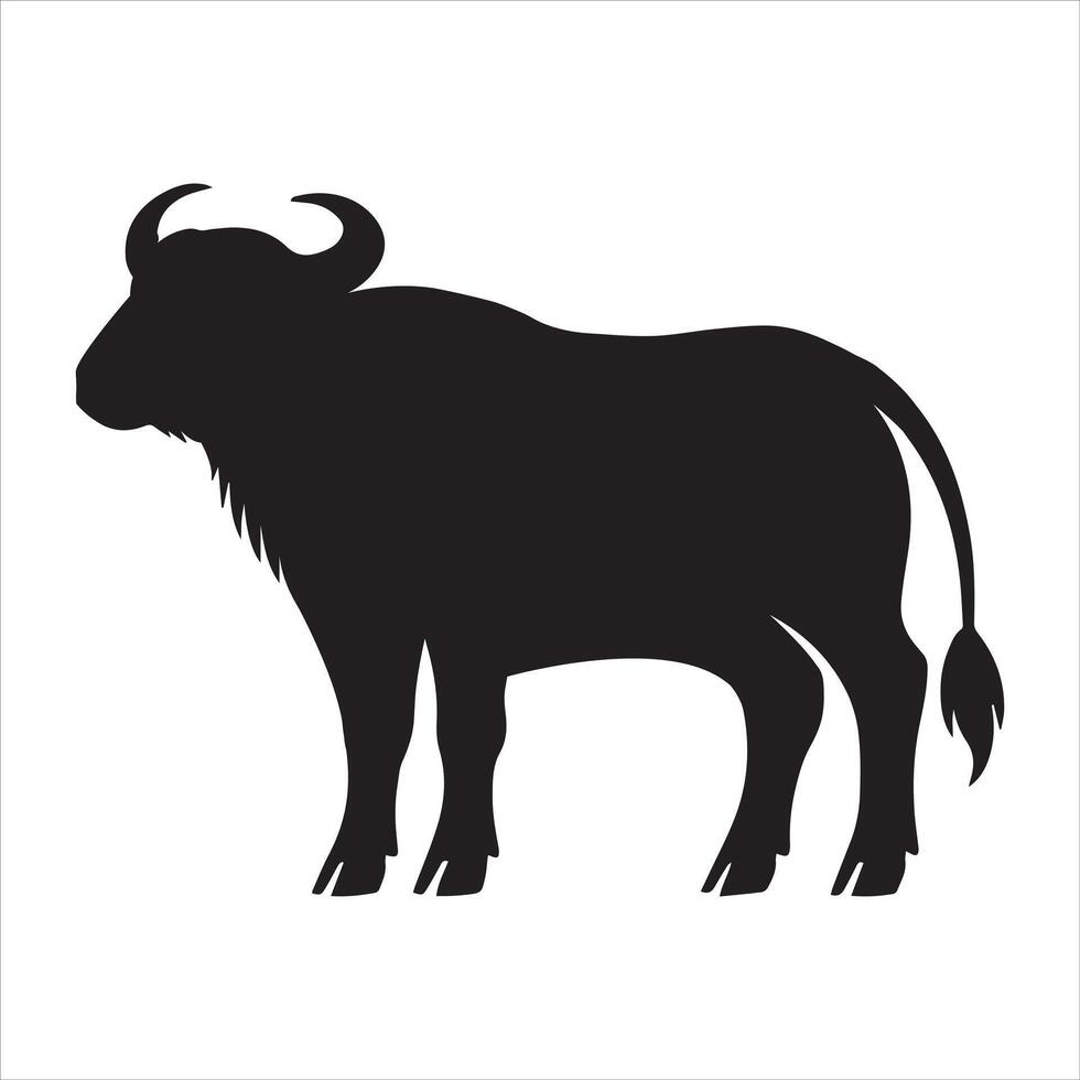 Majestic American Bison Buffalo Silhouette Illustration Design vector