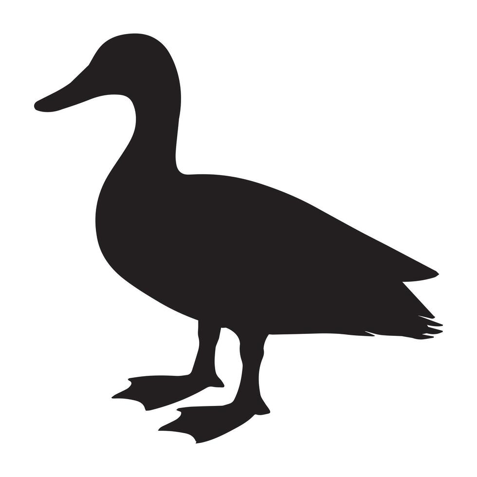Black Domestic Duck Silhouette Design vector