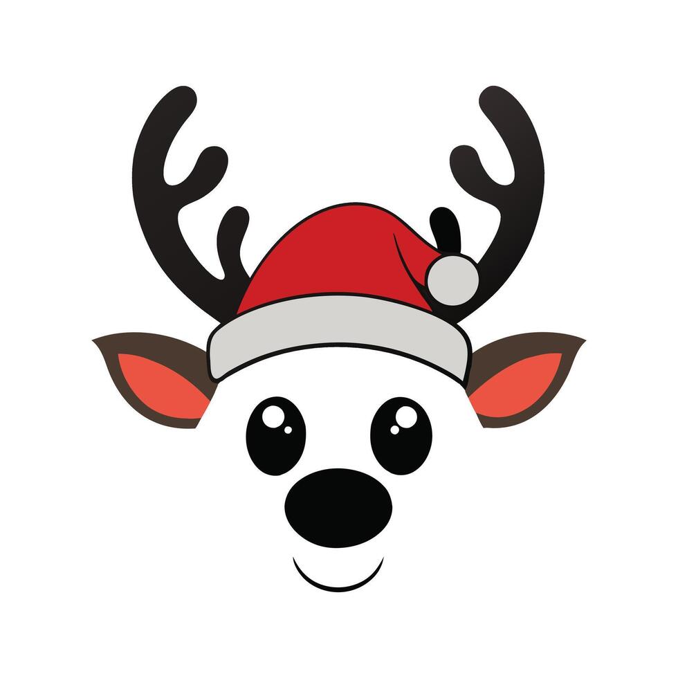 Creative and Festive Christmas Reindeer Face Illustration Magic vector