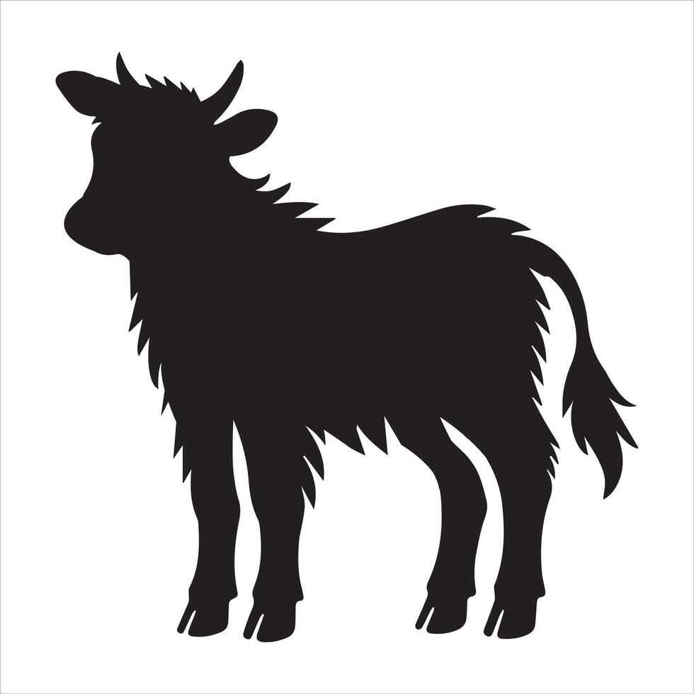 Simple and Stunning Domestic Yak Silhouette vector