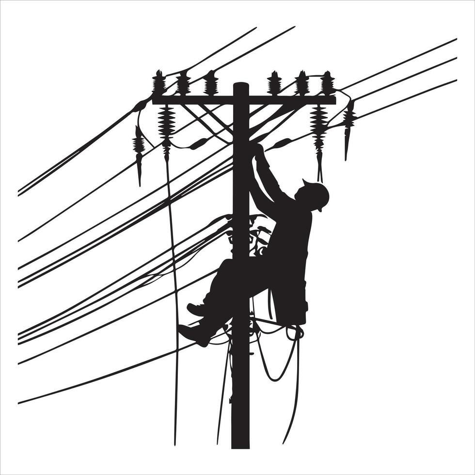 Minimalist Lineman Silhouette Design for Versatile Use vector