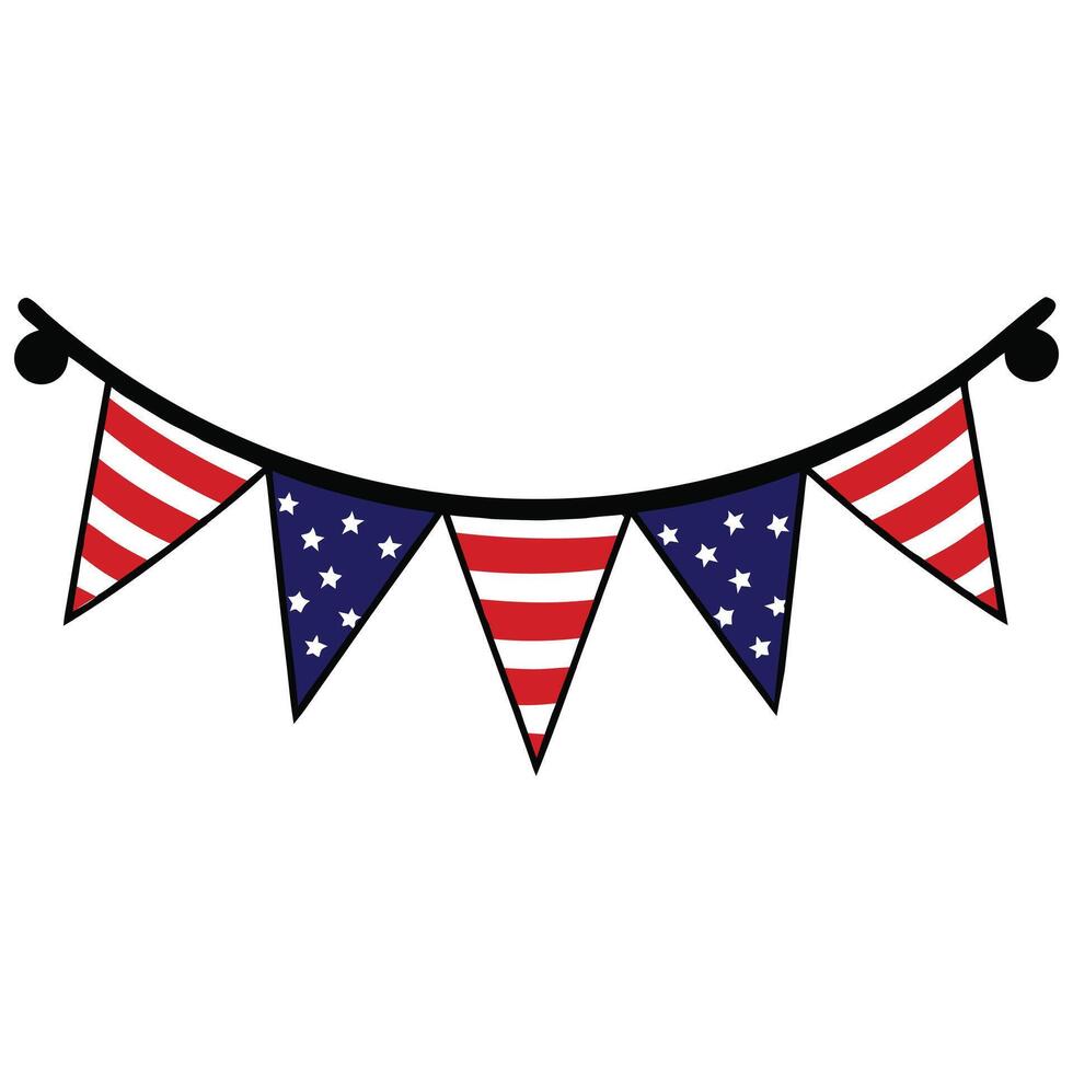 Vibrant Bunting Banner Flags Design for Party Decor vector