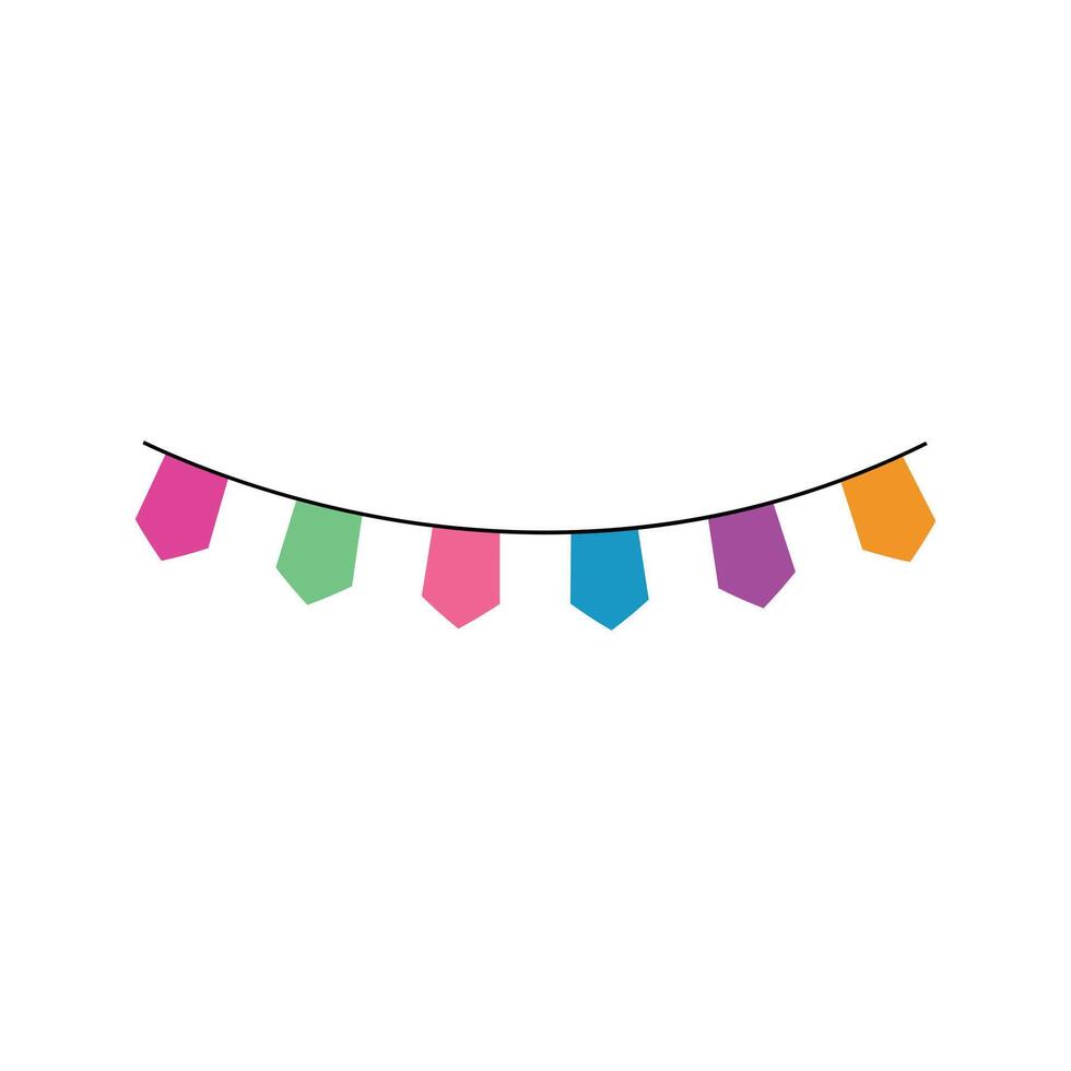 Stylish Bunting Banner Flags Design for Any Celebration vector