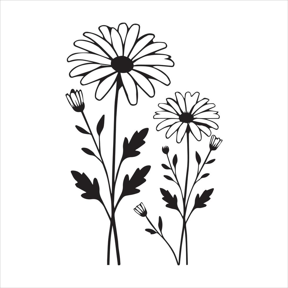 Iconic Common Daisy Flower in an Artistic Representation vector