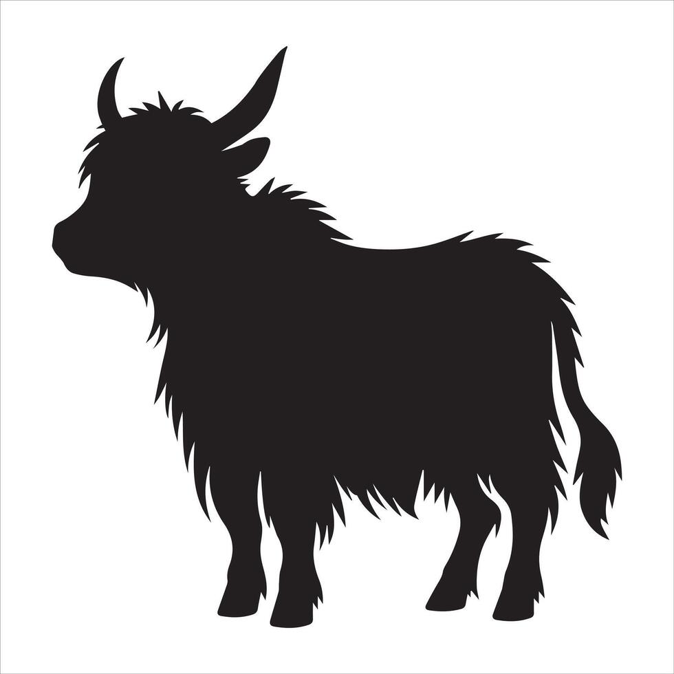 Domestic Yak Silhouette with a Minimalist Touch vector