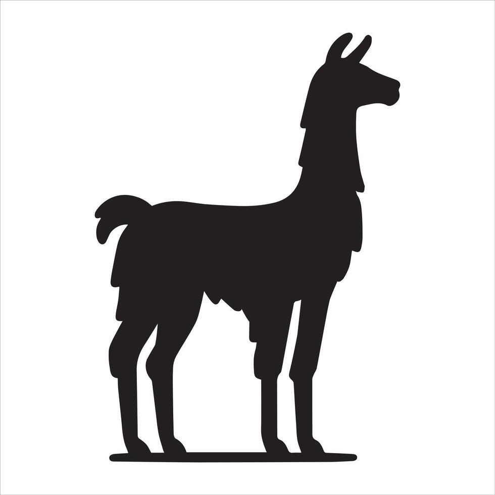 Stylish Llama Silhouette Illustration Design vector