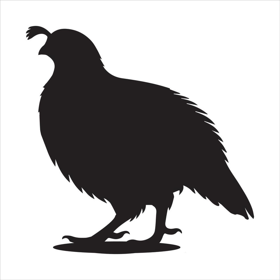 Minimalist Quail Silhouette Art Design vector