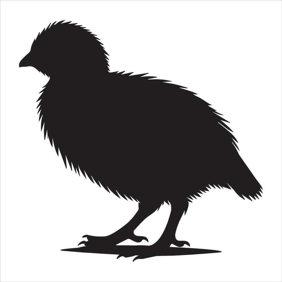Elegant Quail Silhouette Illustration Design vector