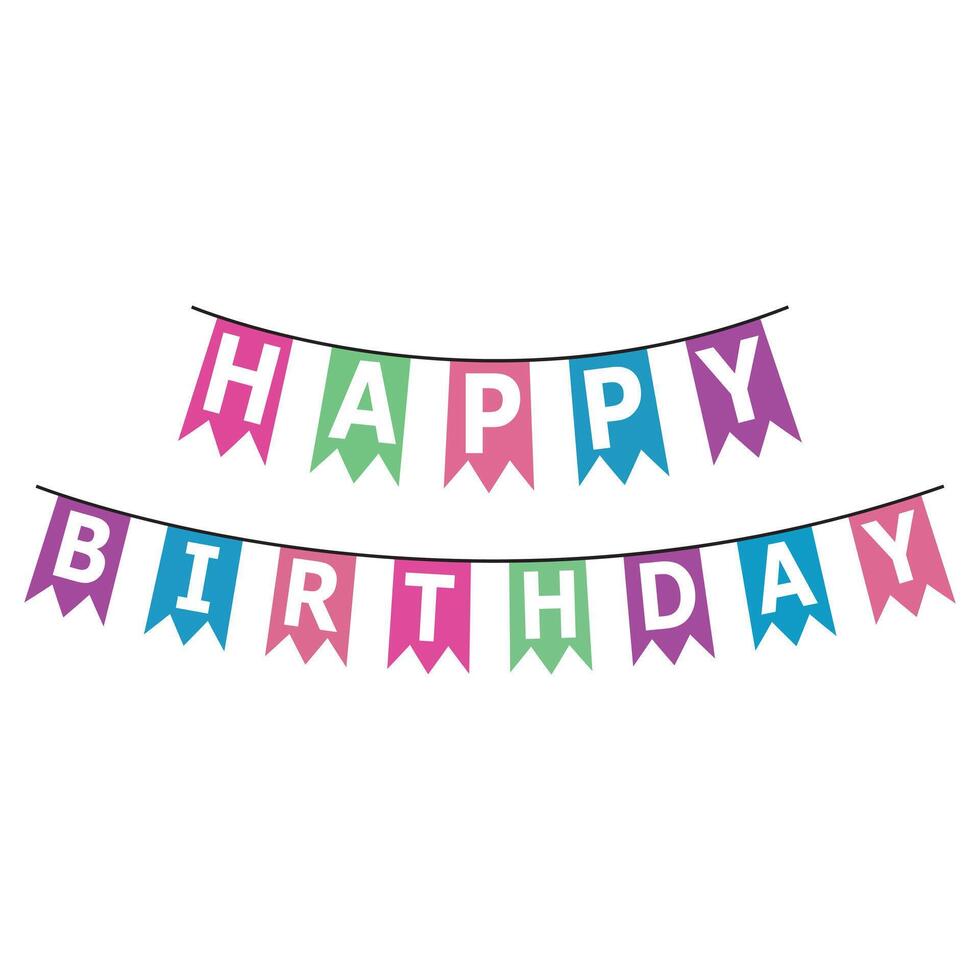 Happy Birthday Bunting Banner Flags Design vector