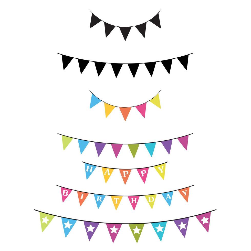 Eye-Catching Bunting Banner Flags Illustration Design Bundle vector