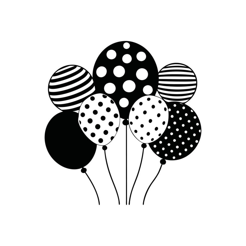 Stylish Birthday Balloon Illustration Design vector