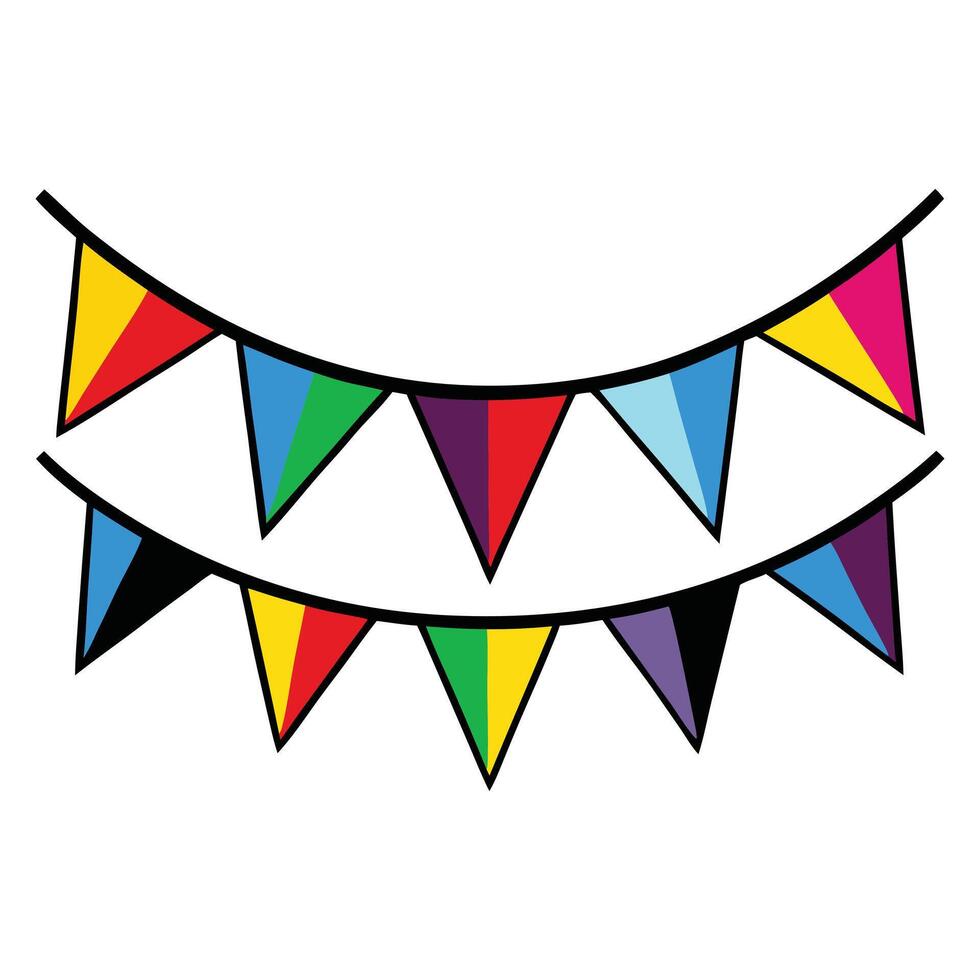 Elegant Bunting Banner Flags Design Bundle for Weddings vector