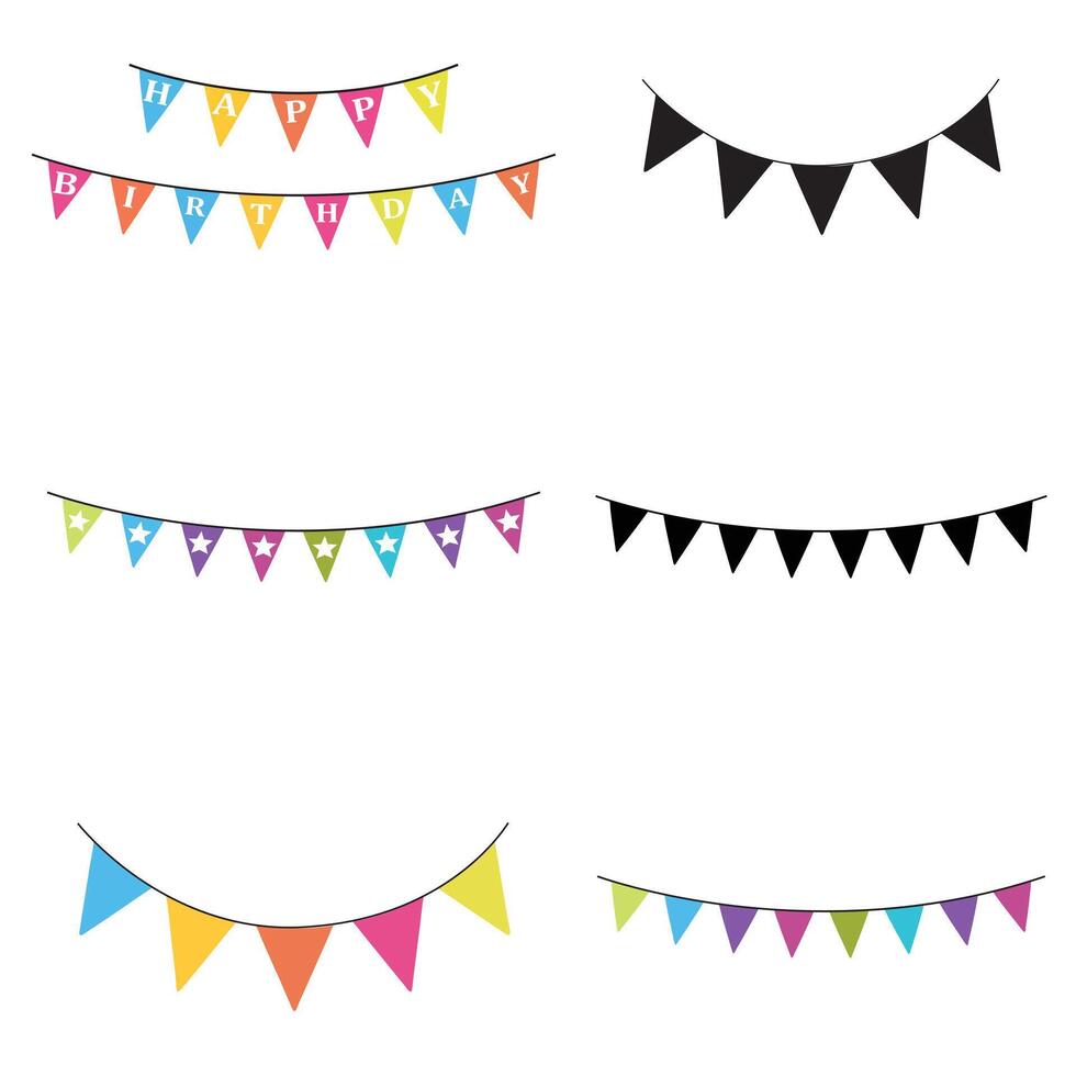 Stylish Birthday Banner Illustration Design Inspiration Bundle vector