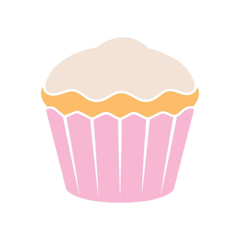 Minimalist Happy Birthday Cake Isolated Illustration Design vector