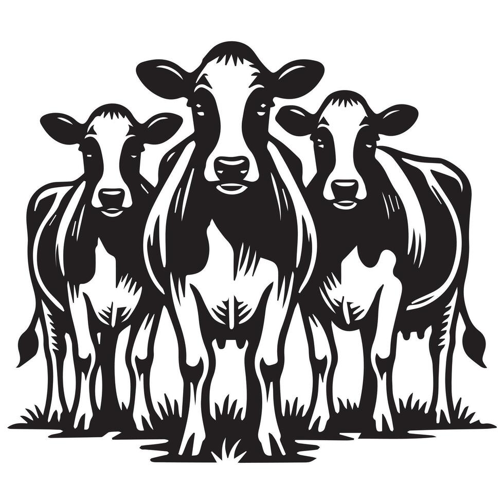 Holstein Friesian Illustration Design for Agriculture Themes vector
