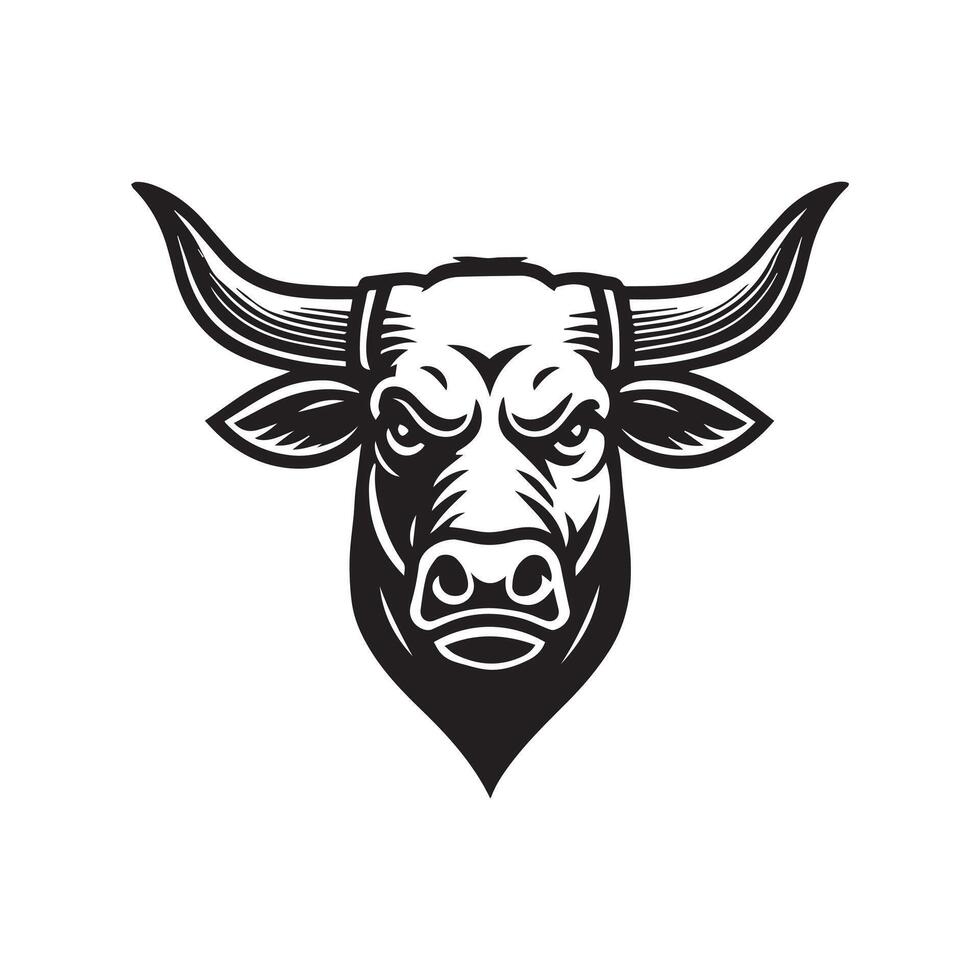 Simplified Texas Longhorn Head Illustration vector