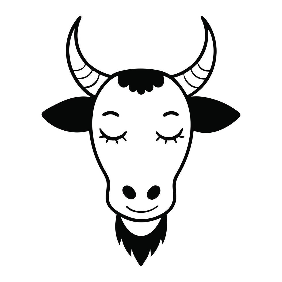 Majestic Longhorn Cow Head Design vector