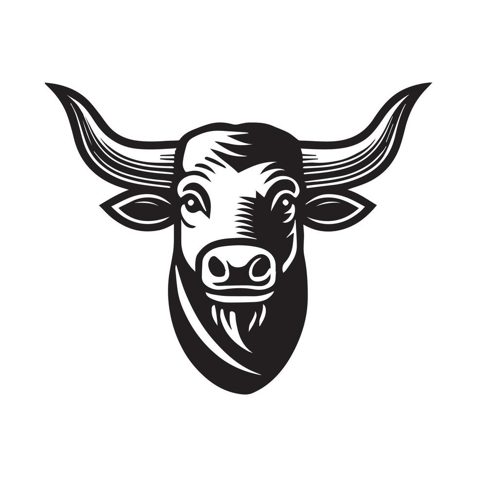 Sharp Line Texas Longhorn Head Artwork vector