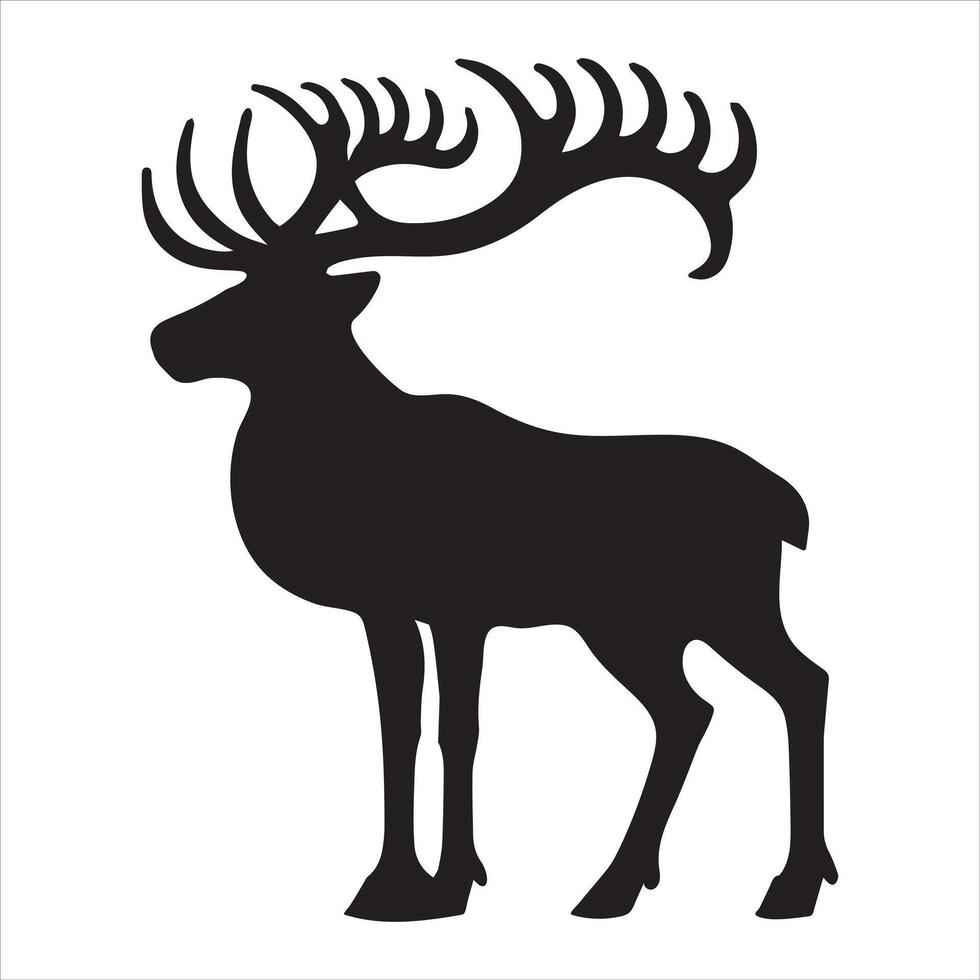 Intricate Reindeer Silhouette Illustration for Winter vector