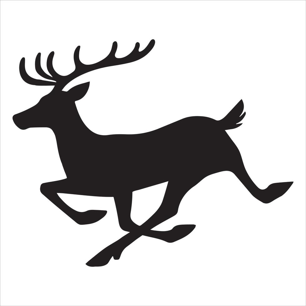 Charming Reindeer Silhouette Illustration for Festive Scenes vector