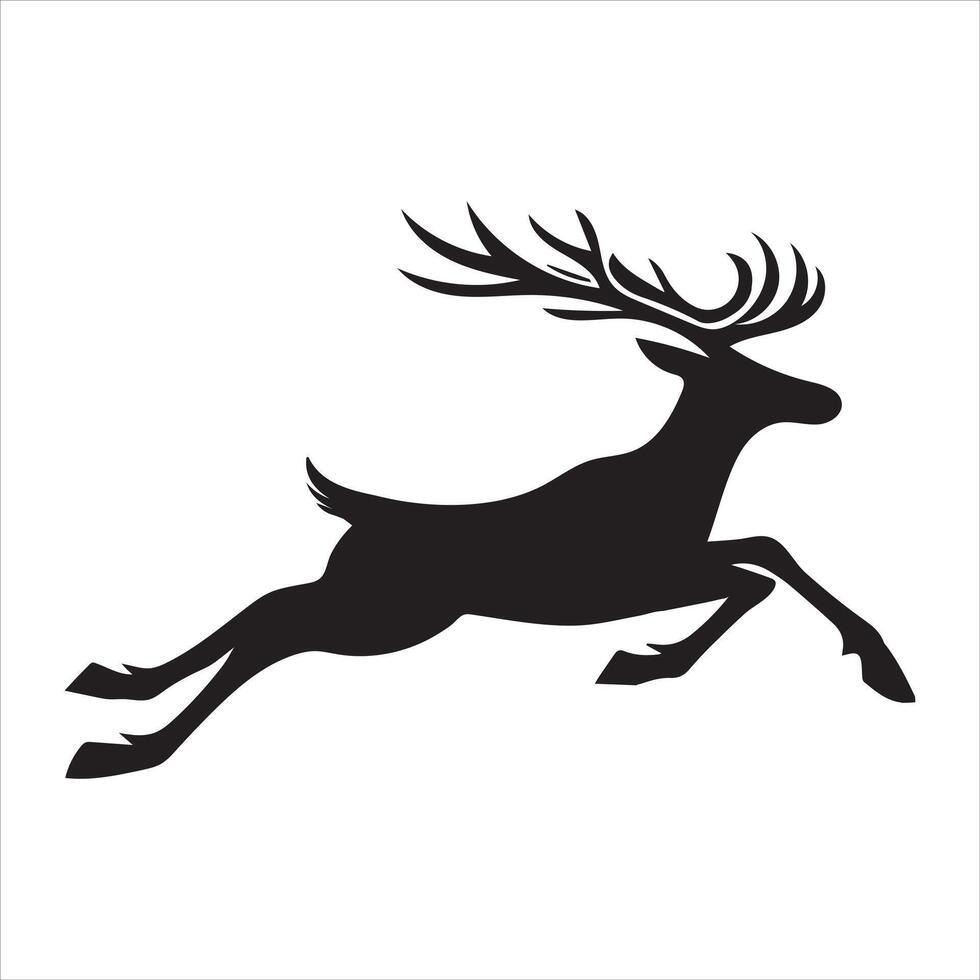 Classic Reindeer Silhouette Design for Festive Projects vector