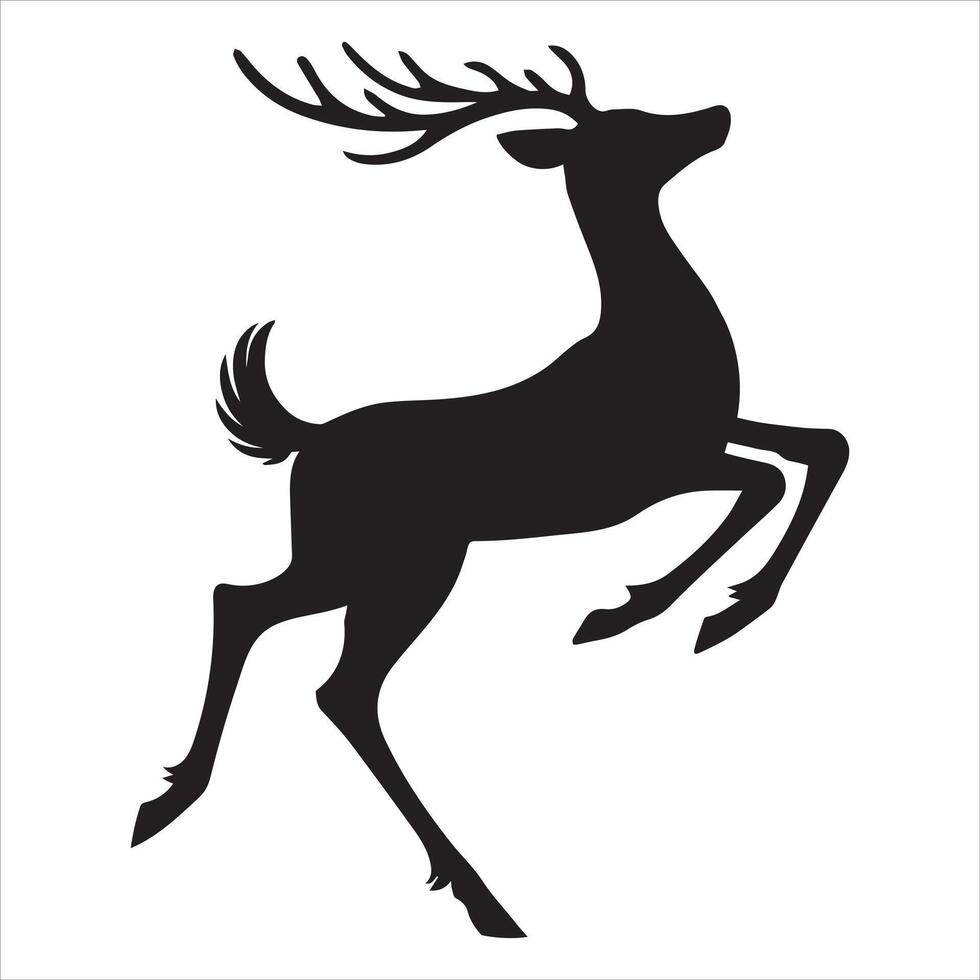Captivating Reindeer Silhouette Design for Christmas Spirit vector