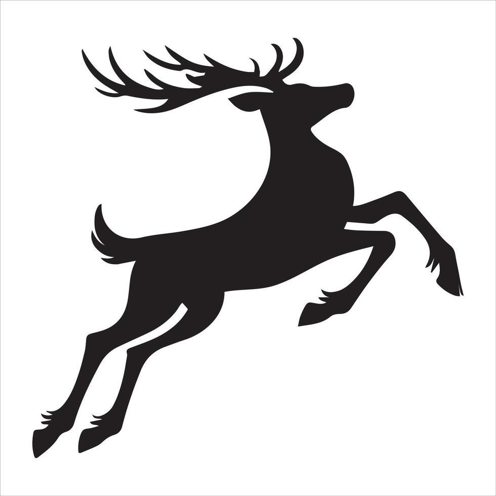 Detailed Reindeer Silhouette Illustration for Holiday Cheer vector