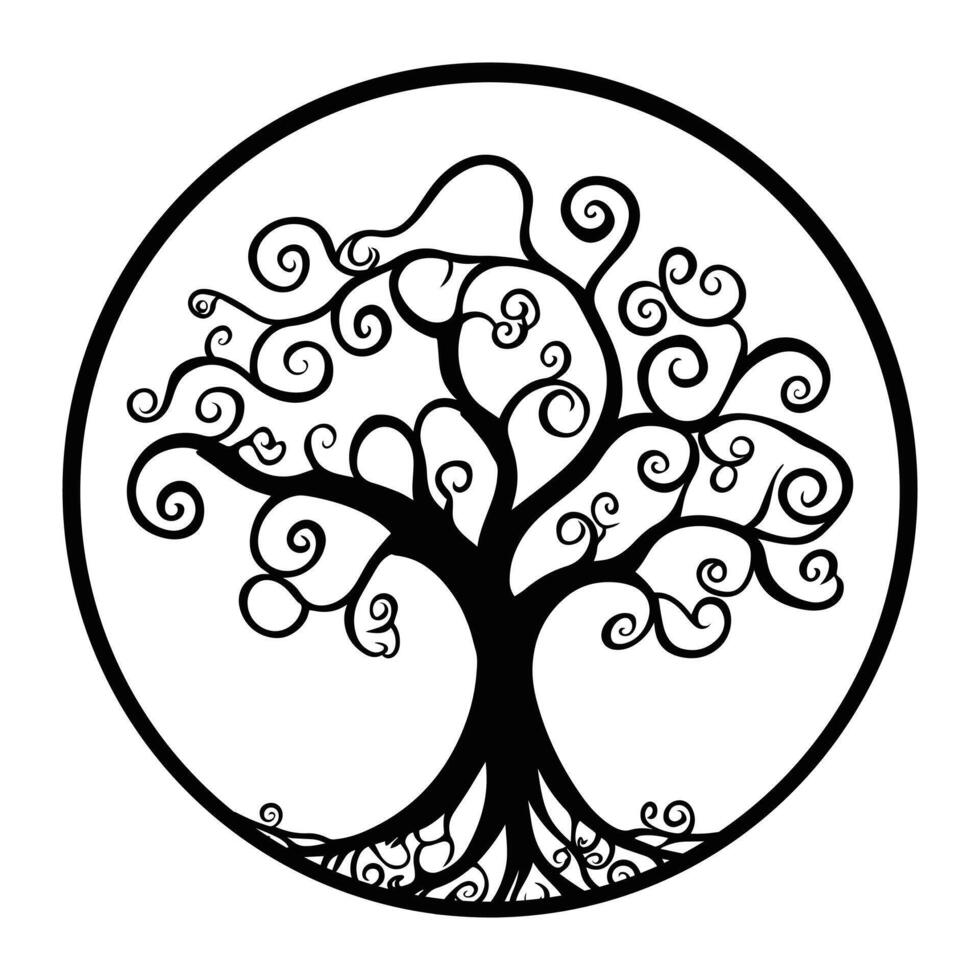 Nature Inspired Tree Silhouette Laser Cut Design vector