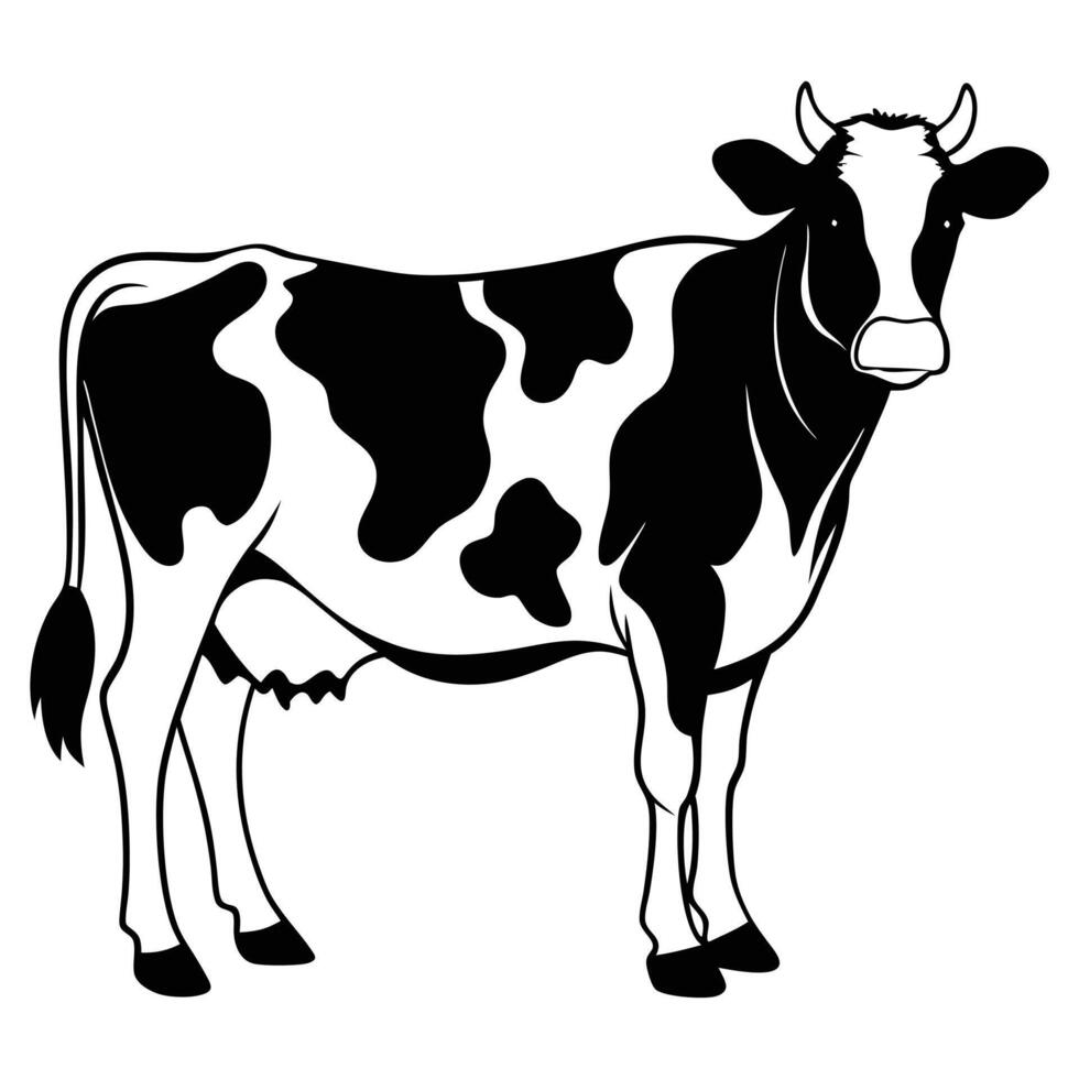 Holstein Friesian Illustration Design Highlighting Rustic Simplicity vector