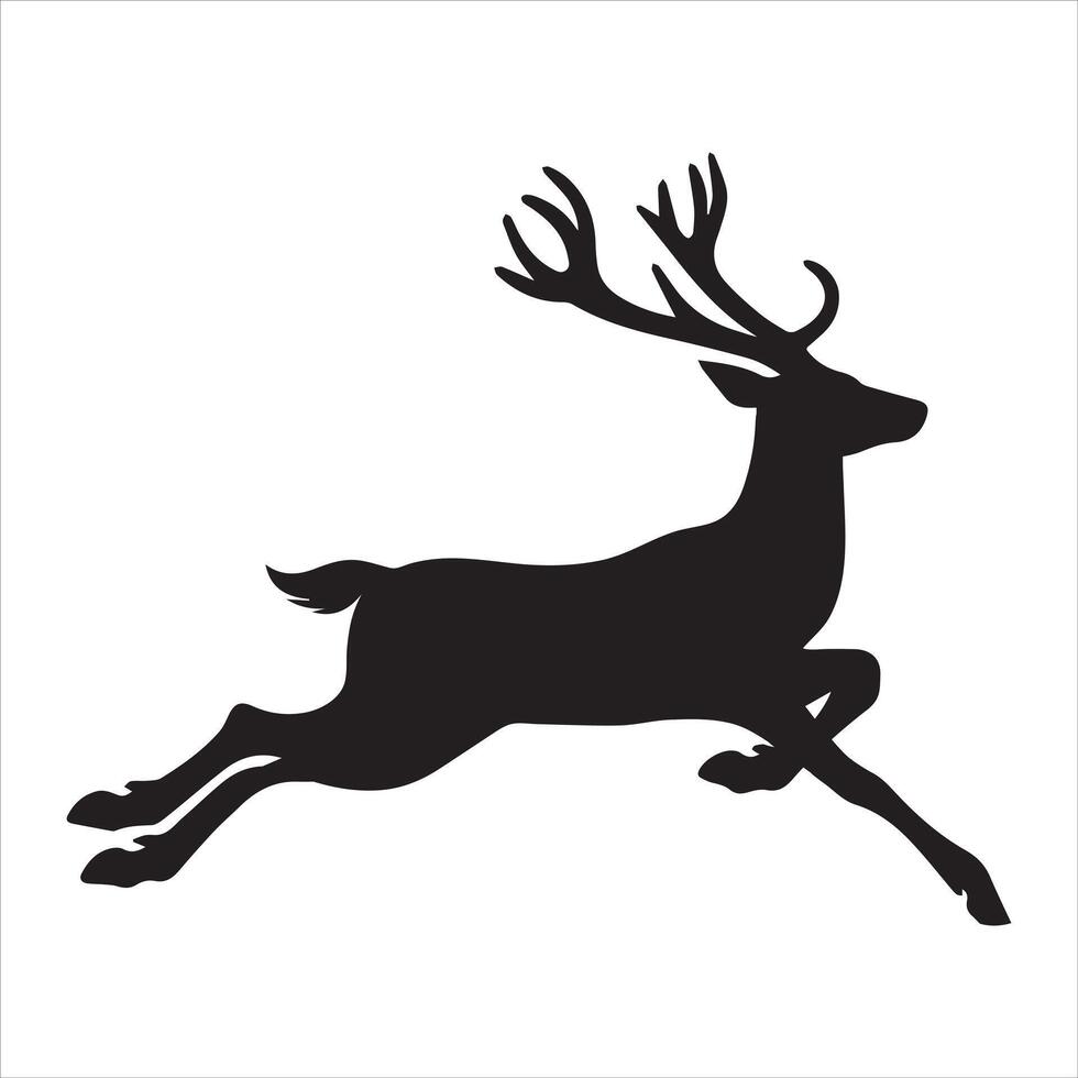 Reindeer Silhouette Illustration Design for Holiday Decorations vector