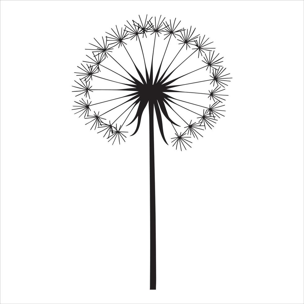 Dynamic Dandelion Silhouette Pattern Design vector