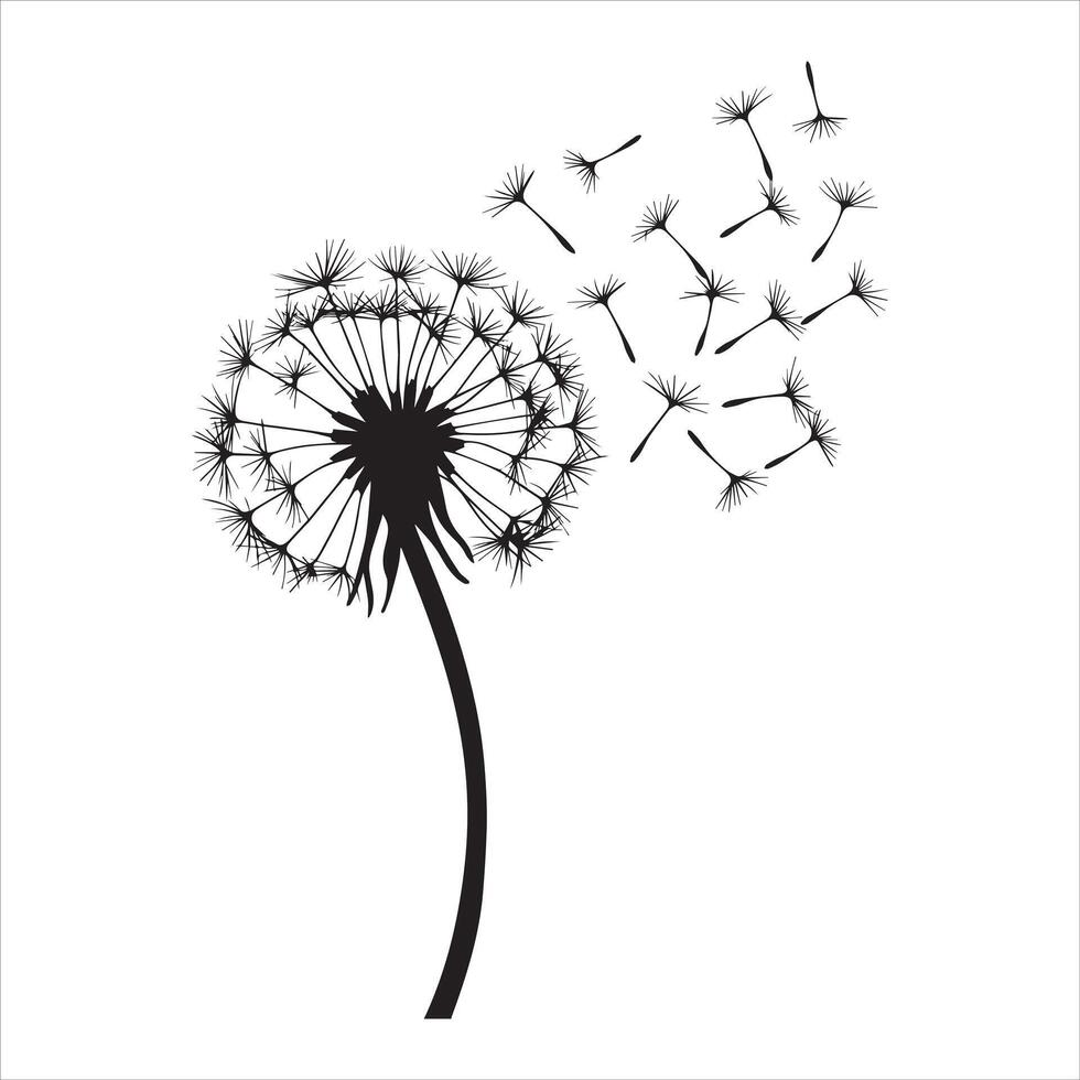 Lovely Dandelion Silhouette Clipart Design vector