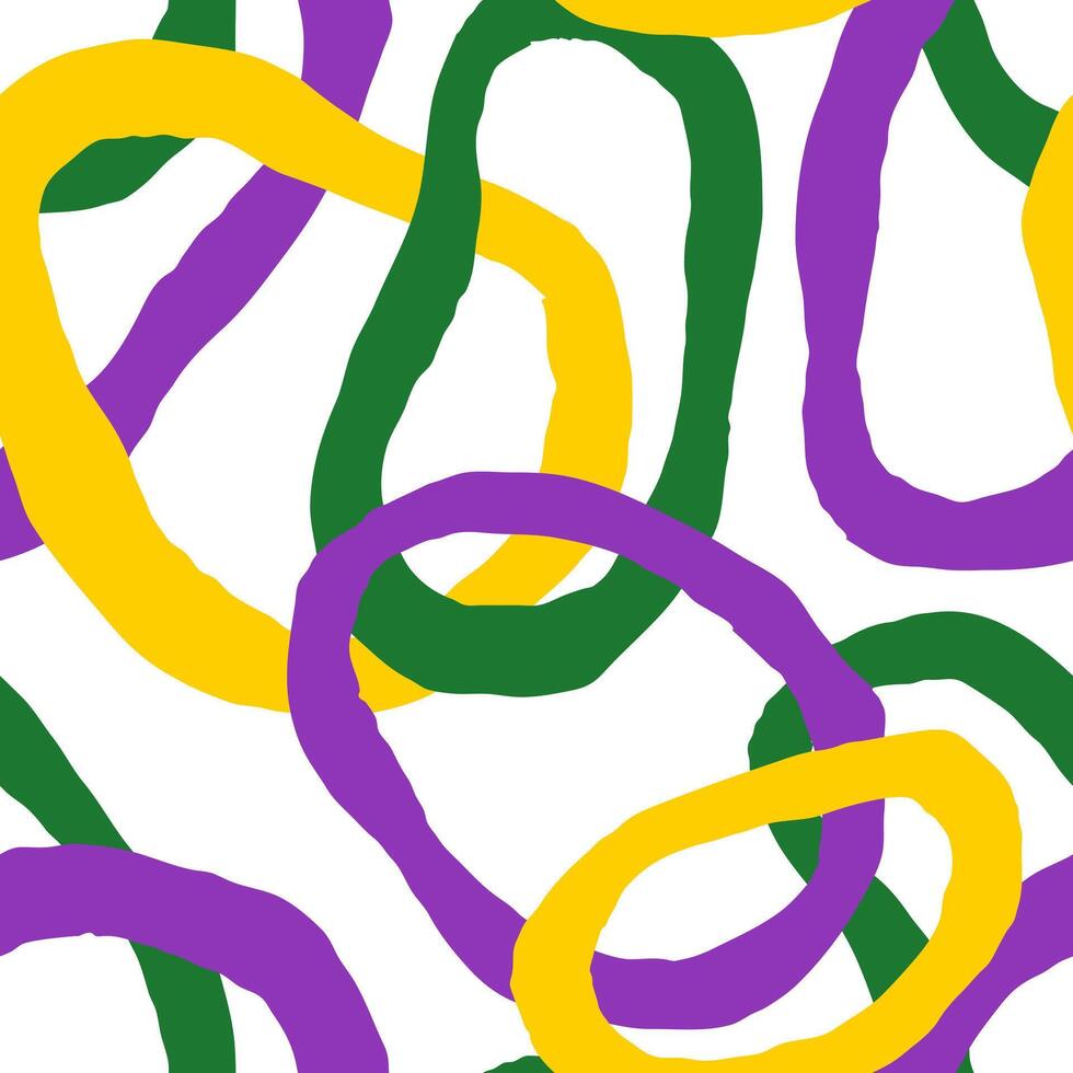 Hand Drawn Mardi Gras Abstract Seamless Pattern vector