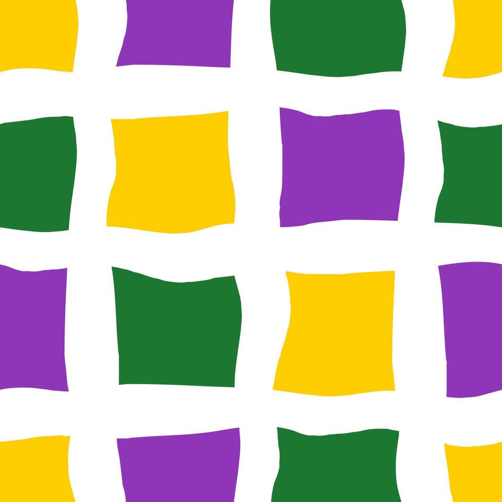 Mardi Gras Abstract Checkered Seamless Pattern vector