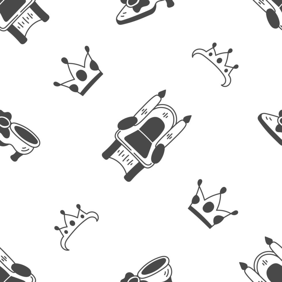 Royal Crown and Throne Seamless Pattern vector