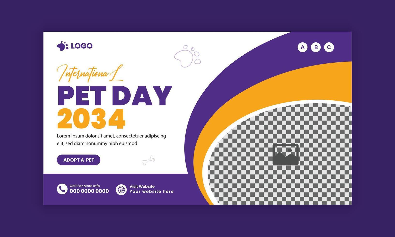 Dog Day Celebrations flat banner design template or pet international day banner vector