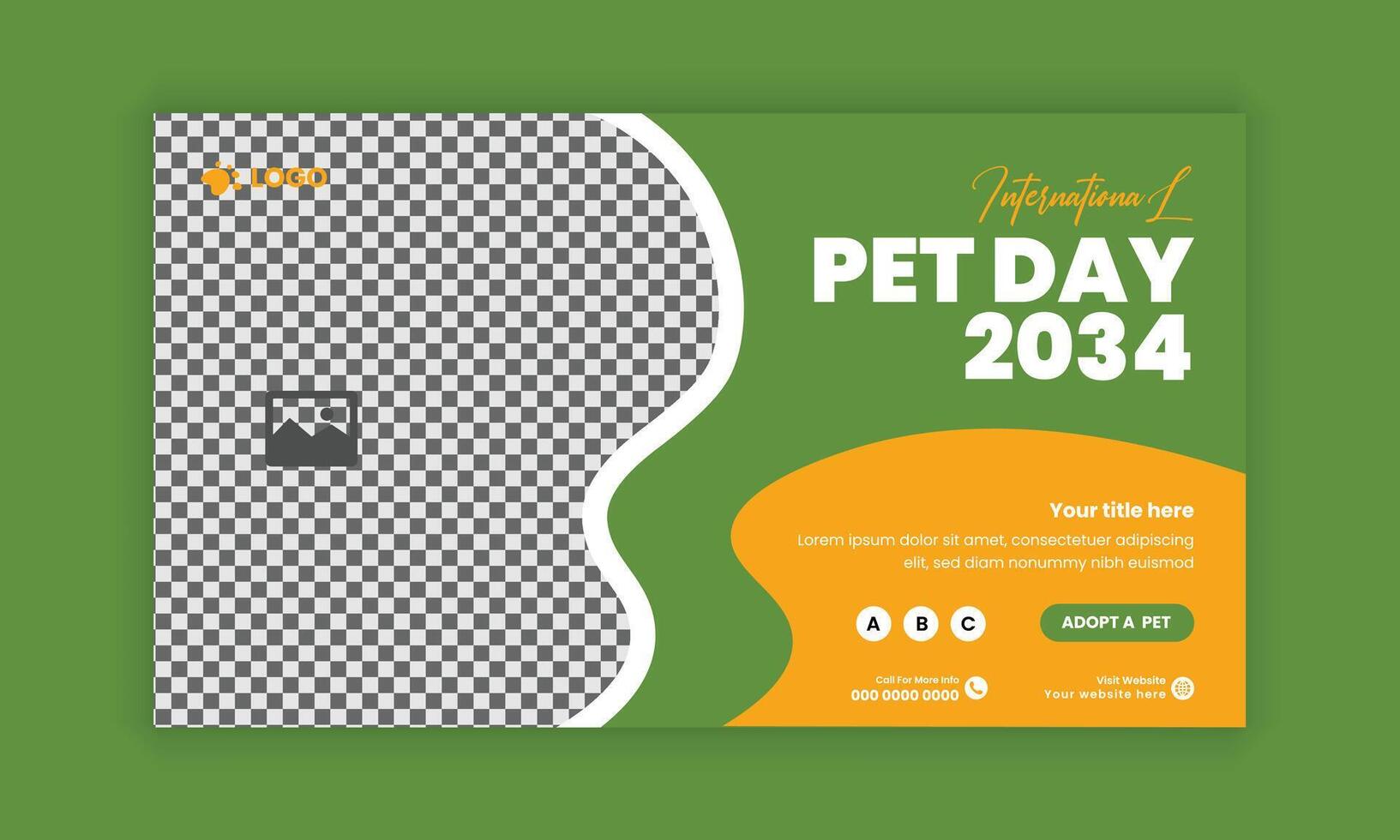 Pet International Day horizontal banner design template or Dog Day Celebrations flat banner design template vector