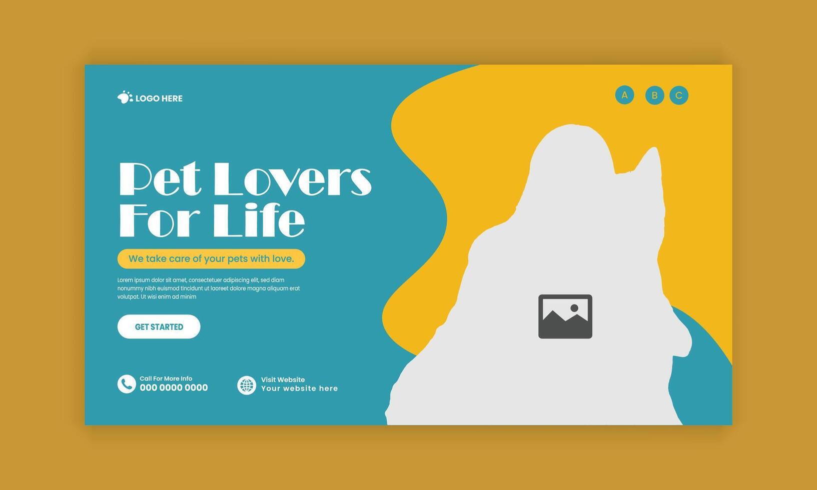 Pet care and grooming horizontal banner design and pet food and accessories sale flat banner design template vector