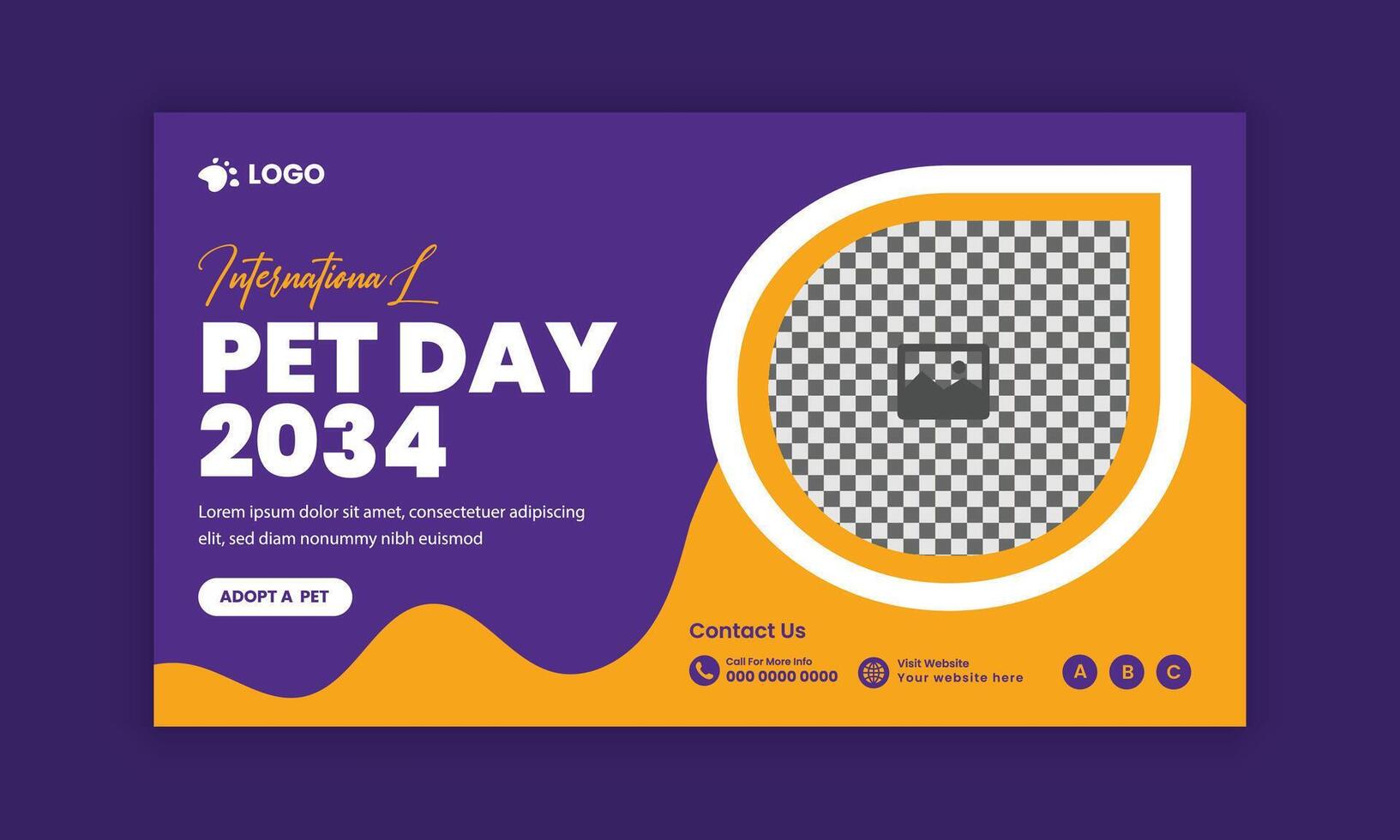 Flat banner banner template for the International Pet Day celebration vector