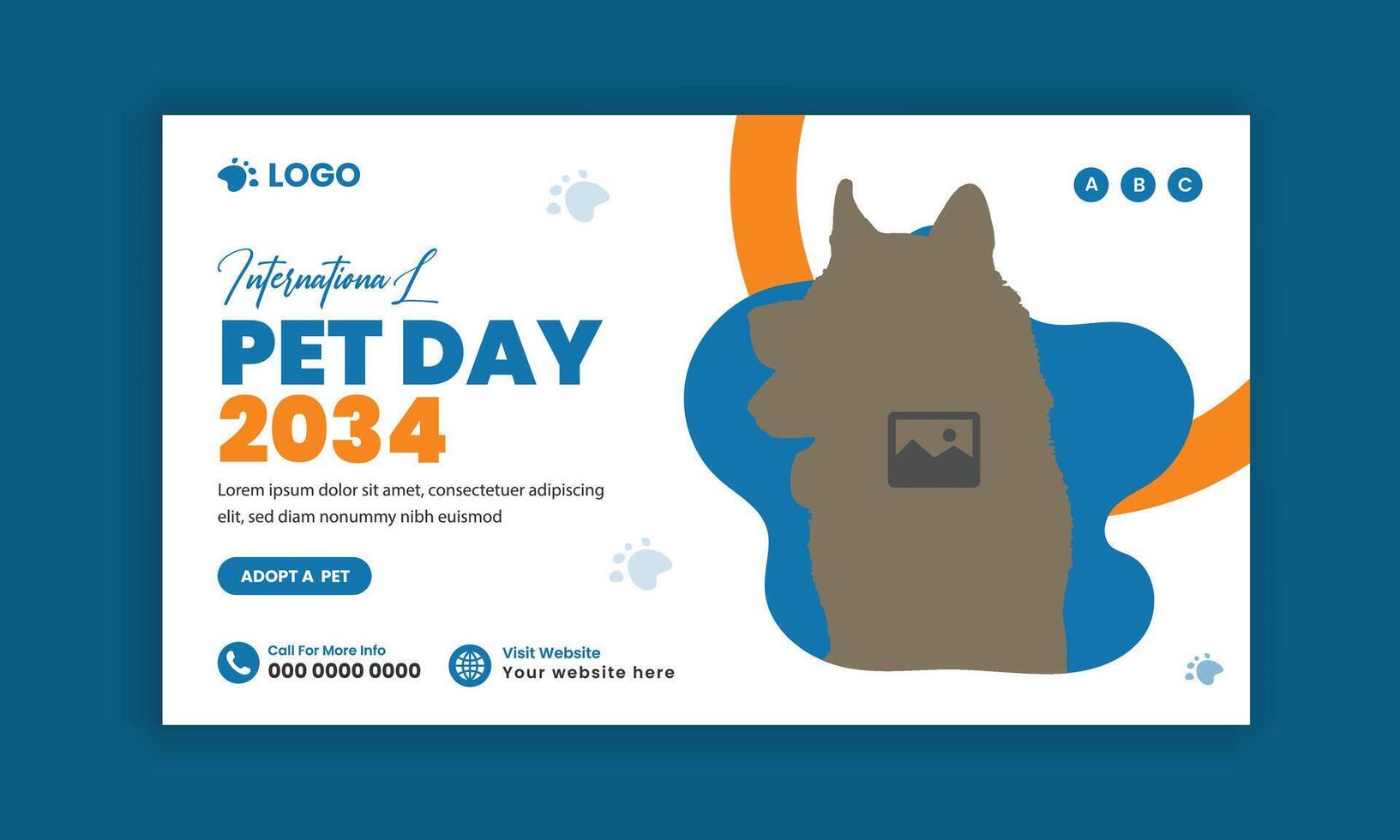 Pet International Day horizontal banner design template vector