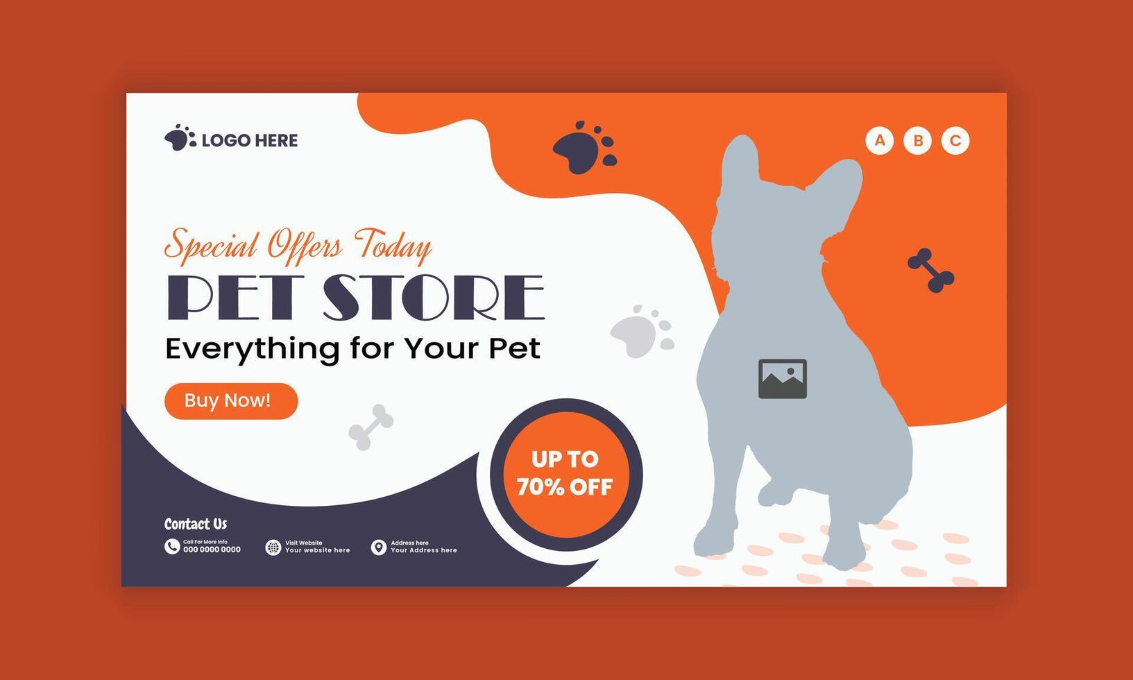 Super offer pet food sale horizontal banner design and pet food and accessories sale flat banner design template vector