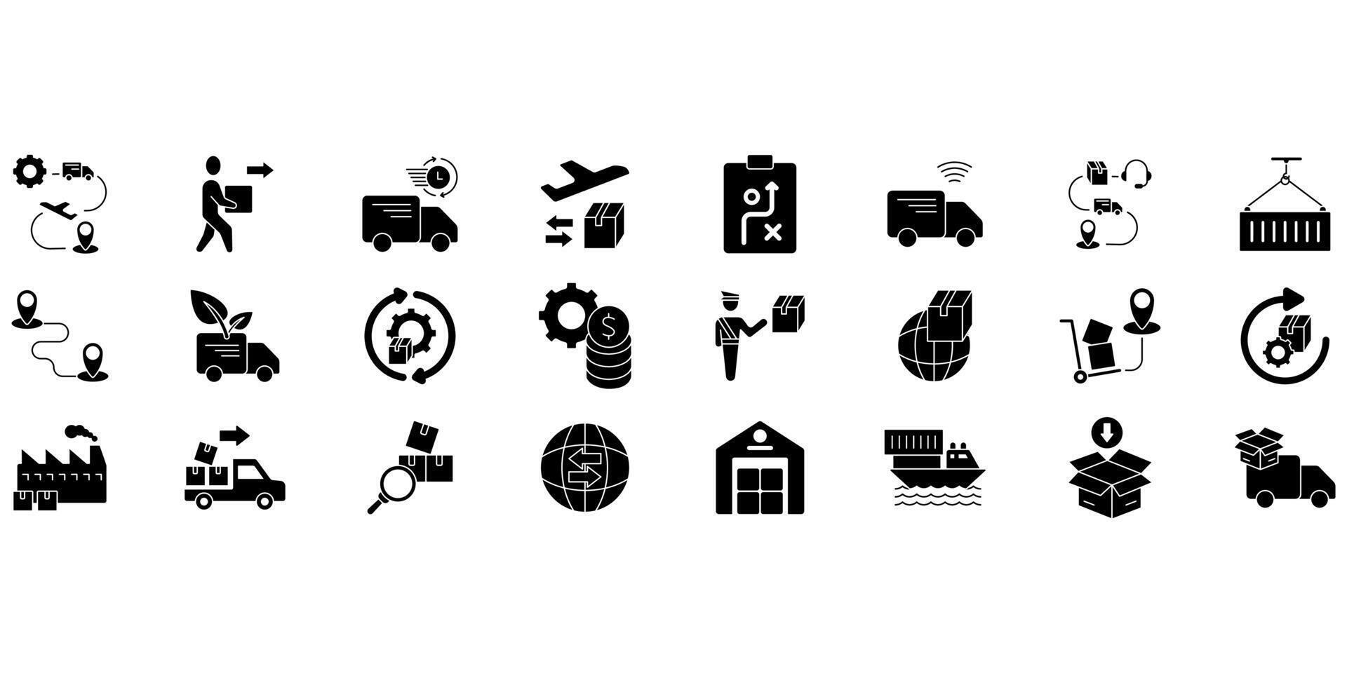 Logistics. Set of editable stroke icons.Set of Logistics vector