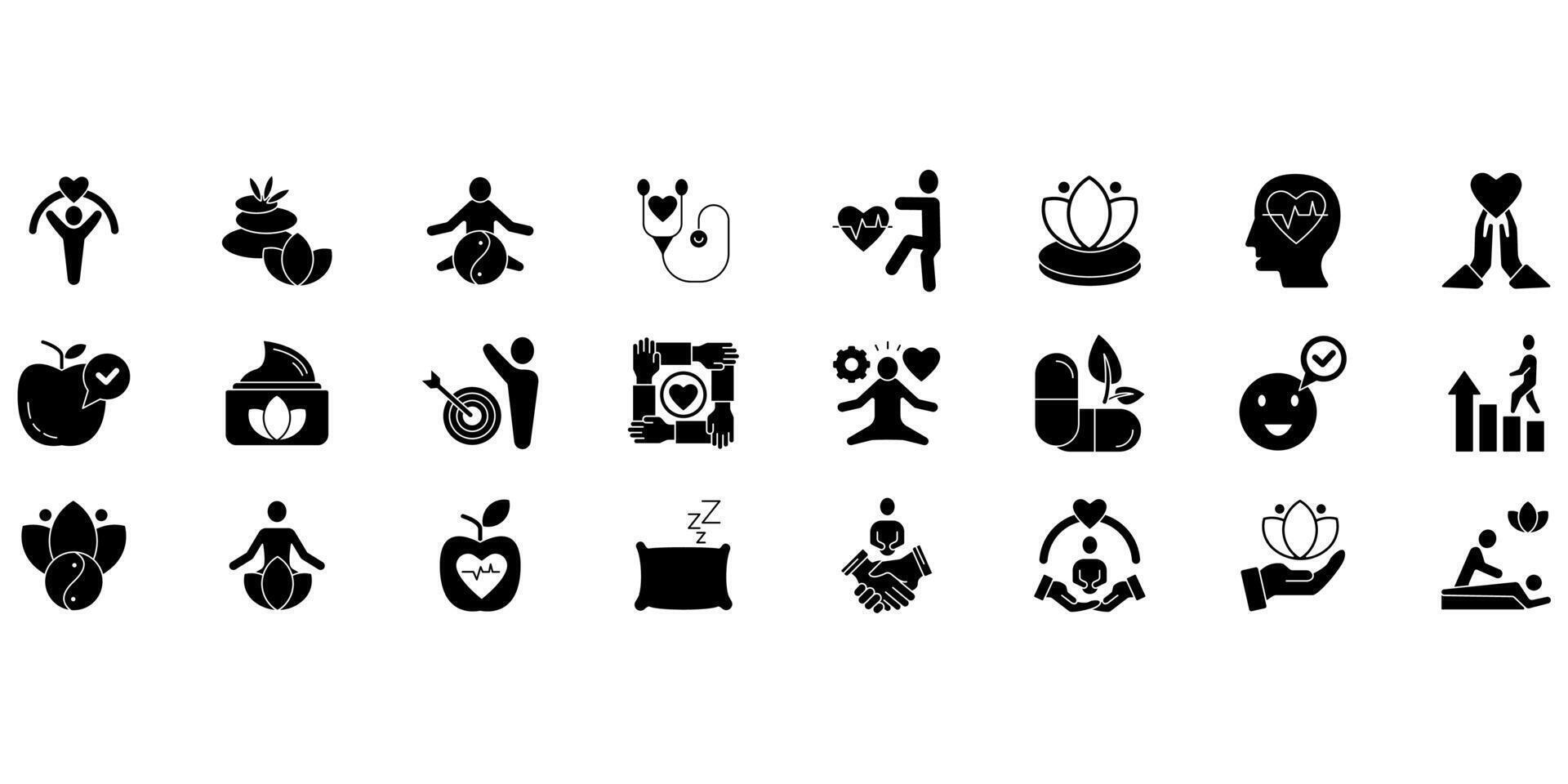 Wellness . Set of editable stroke icons.Set of Wellness vector