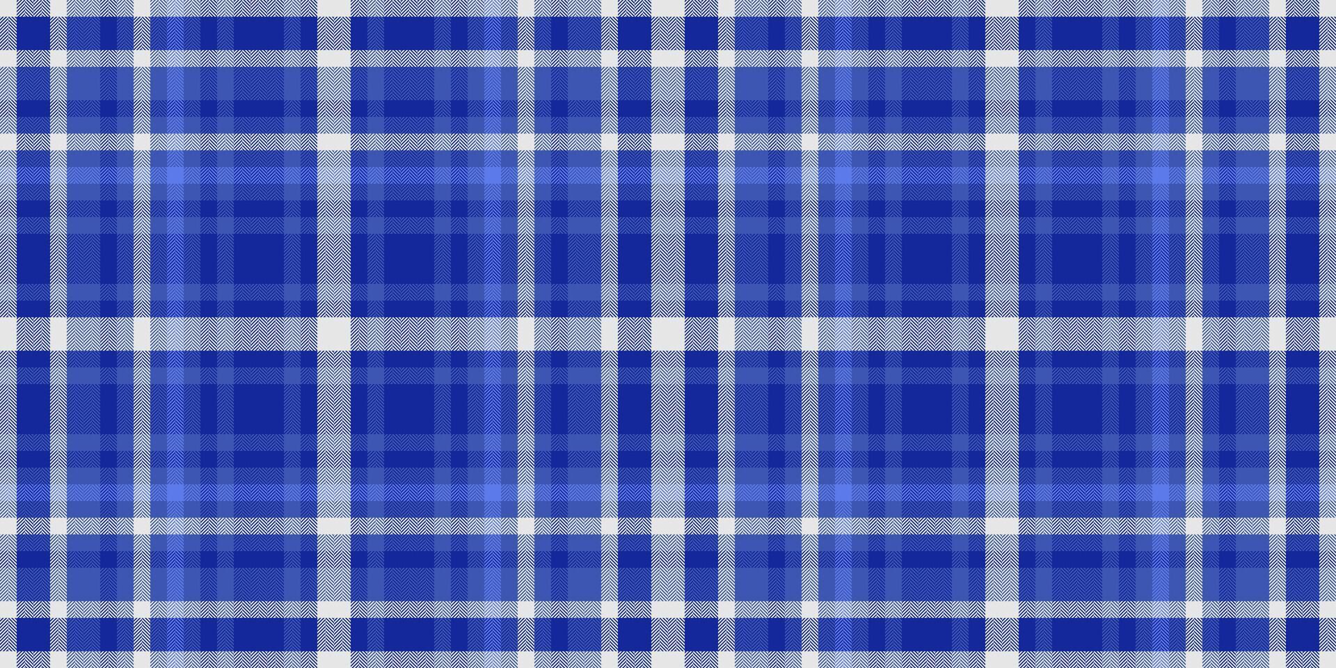 Square plaid textile check, glamor texture tartan. Primary seamless pattern background fabric in blue and sterling silver colors. vector