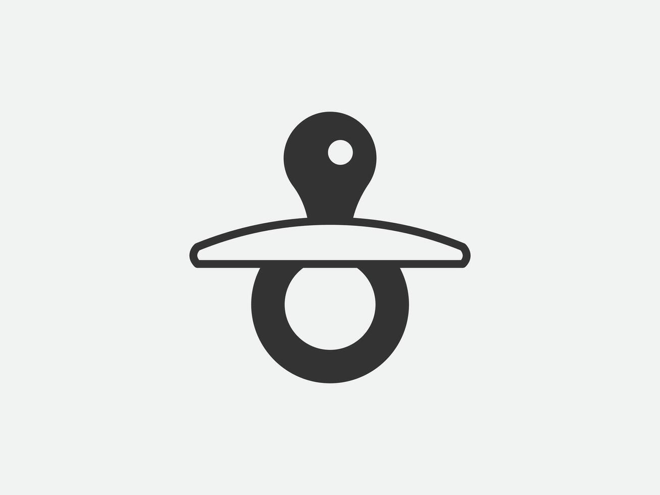 Nipple pacifier icon on white . Line style illustration. vector